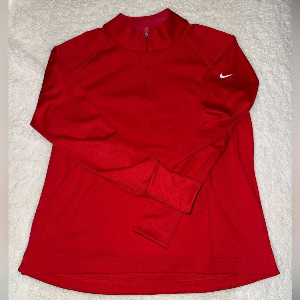 Women’s Nike Dri-FIT Red 1/4 zip Top